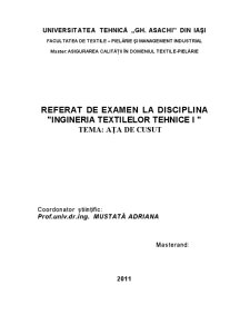 Ingineria textilelor tehnice - ața de cusut - Pagina 1