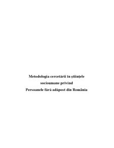 Metodologia cercetării în științele socioumane privind persoanele fără adăpost din România - Pagina 1