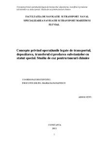 Concepte privind operațiunile legate de transportul - depozitarea transferul și predarea substanțelor cu statut special - Pagina 2
