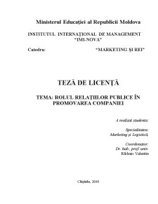 Rolul Relațiilor Publice în Promovarea Companiei - Pagina 1