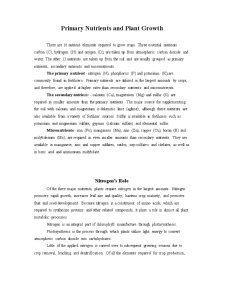 Primary Nutrients and Plant Growth Long - Pagina 1