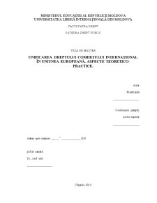 Unificarea dreptului comerțului internațional în Uniunea Europeană. Aspecte teoretico-practice - Pagina 1
