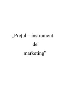 Prețul - Instrument de Marketing - Pagina 1
