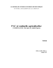 PAC și Veniturile Agricultorilor - Pagina 1