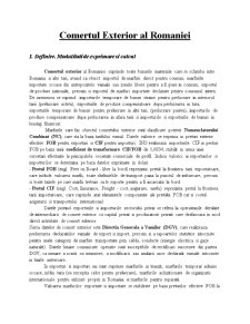 Comerțul exterior al României - Pagina 1