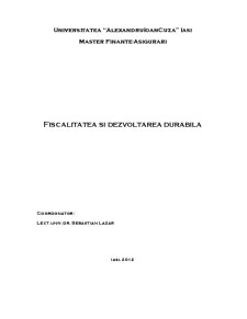 Fiscalitatea și dezvoltarea durabilă - Pagina 1