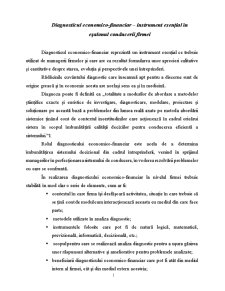Diagnosticul economico-financiar - Instrument Esențial în Eșalonul Conducerii Firmei - Pagina 1
