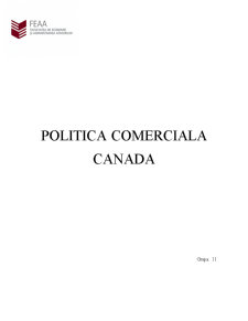 Politică comercială - Canada - Pagina 1