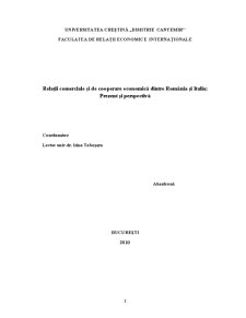 Relații comerciale și de cooperare economică dintre România și Italia - prezent și perspectivă - Pagina 2
