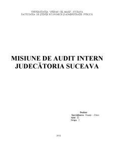 Misiune de audit intern - Judecătoria Suceava - Pagina 1