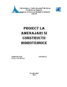 Proiect la amenajări și construcții hidrotehnice - Pagina 1