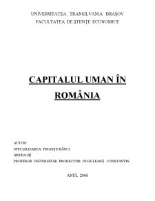 Capitalul Uman în România - Pagina 1
