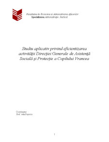 Studiu Aplicativ privind Eficientizarea Activității Direcției Generale de Asistență Socială și Protecție a Copilului Vrancea - Pagina 1
