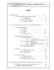 Tehnici de Procesare a Materialelor Granulare din Industria Cimentului, și Optimizarea Procesului de Filtrare - Pagina 1
