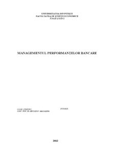 Managementul Performanțelor Bancare - Pagina 1