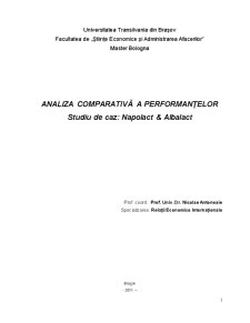 Analiza comparativă a performanțelor - Napolact & Albalact - Pagina 1