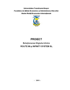 Proiect arbitraj - soluționarea litigiului între Route 66 și Infinity System - Pagina 1