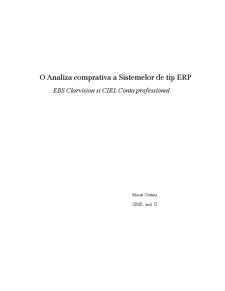 O analiza comparativă a sistemelor de tip ERP - Pagina 1