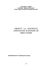 Tehnologii și Sisteme de Prelucrare 2 - Pagina 1