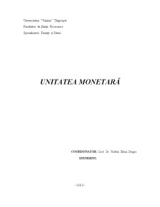 Unitatea Monetară - Pagina 1