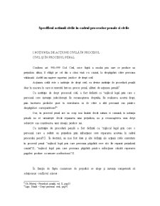 Specificul acțiunii civile în cadrul proceselor penale și civile - Pagina 1