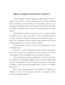 Mircea Eliade și Ontologia Sacrului - Pagina 1