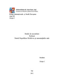Statul Republica Moldova și Amenințările Sale - Pagina 1