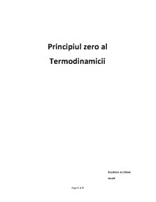 Principiul Zero al Termodinamicii - Pagina 1