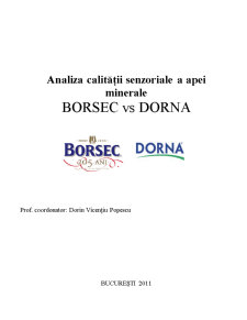 Analiza calității senzoriale a apei minerale - Borsec vs Dorna - Pagina 1