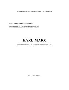 Karl Marx - fișă biografică și recenzia unei lucrări - Pagina 1
