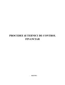 Procedee și Tehnici de Control Financiar Bancar - Pagina 1