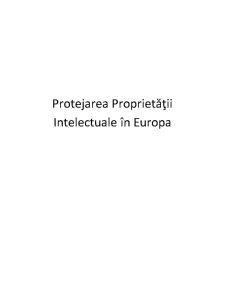 Protejarea Proprietății Intelectuale în Europa - Pagina 1