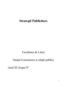 Strategii Publicitare - Pagina 1