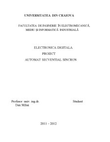 Electronică digitală - automat secvențial sincron - Pagina 1