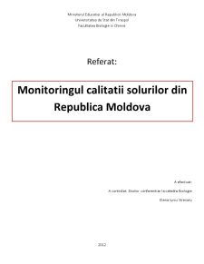 Monitoringul calității solurilor în Republica Moldova - Pagina 1
