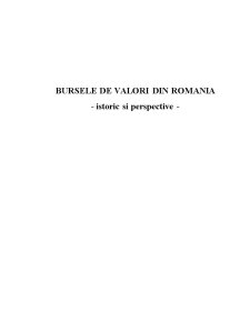 Bursele de Valori în România - Pagina 1