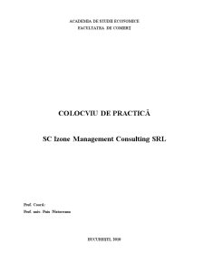 Practică la SC Izone Management Consulting SRL - Pagina 1