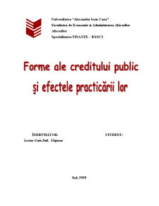 Forme ale creditului public și efectele practicării lor - Pagina 1