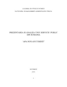 Prezentarea și analiza unui serviciu public din România - Apa Nova București - Pagina 1
