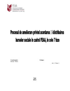 Procesul de Ameliorare Privind Acordarea și Distribuirea Burselor Sociale în Cadrul FEAA, în Cele 7 Faze - Pagina 1