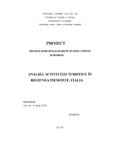 Analiza activității turistice în regiunea Piemont, Italia - Pagina 1
