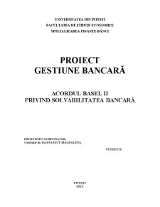 Acordul Basel II privind Solvabilitatea Bancară - Pagina 1