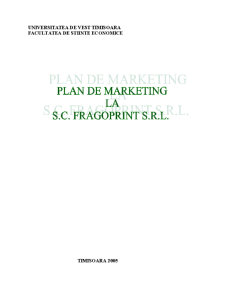Plan de Marketing la SC Fragoprint SRL - Pagina 1