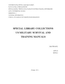 Special Library Collections US Military Survival and Training Manuals - Pagina 1