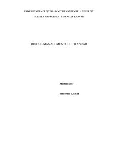 Riscul Managementului Bancar - Pagina 1