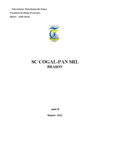 Informații bugetare și financiare SC Cogal-Pan SRL Brașov - Pagina 1
