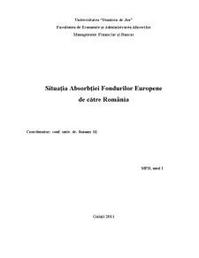 Situația absorbției fondurilor europene în România - Pagina 1
