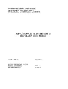 Rolul economic al comerțului în dezvoltatea orașului Moreni - Pagina 1