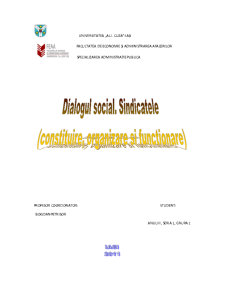 Sindicatele - constituire, organizare și funcționare - Pagina 1