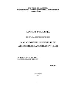 Managementul Sistemului de Administrare a Contravențiilor - Pagina 1